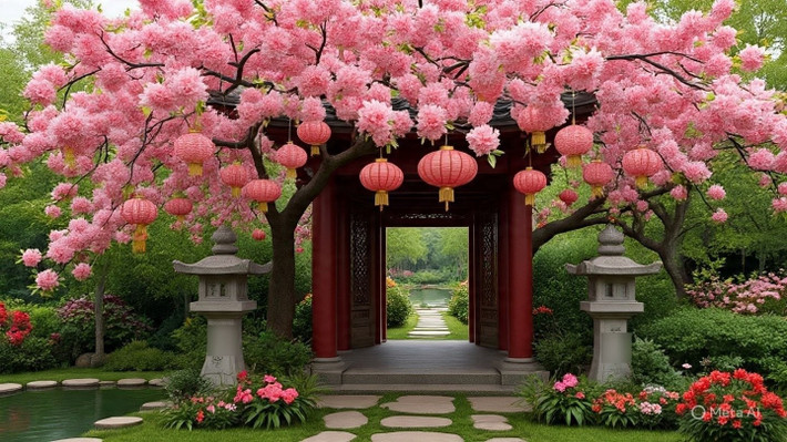 Cánh hoa đỏ hồng, xen trắng nhẹ nhàng, mềm mại như nhung, chen chúc dày đặc thành từng chùm nở rộ. Có nhà ví cây giống cây kem khổng lồ – đẹp đến mức người qua khó rời mắt.