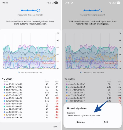 Tính năng Home Wi-Fi Inspection cho phép người dùng đi quanh nhà để xác định khu vực sóng yếu, từ đó tối ưu vị trí router.