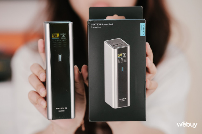 4. Pin dự phòng Xiaomi Cuktech 15 Ultra sạc được cả MacBook, điện thoại và tablet cùng lúc, công suất lên tới 210W.(Ảnh: Webuy)
