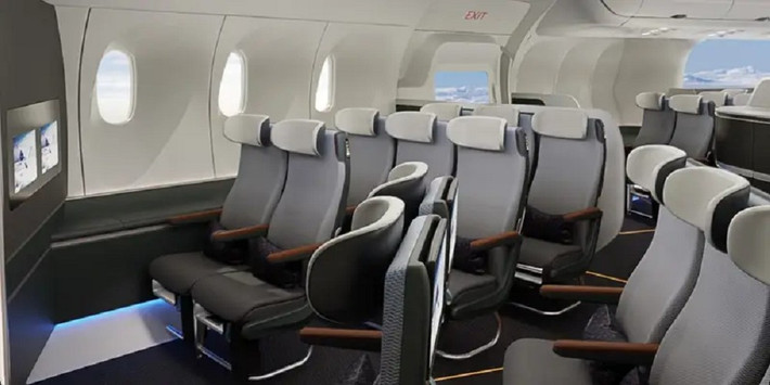 Nội thất rộng hơn cho phép bố trí 15–20 ghế mỗi hàng, thay vì chia ba dãy như Boeing 767.(Ảnh:Business Insider)