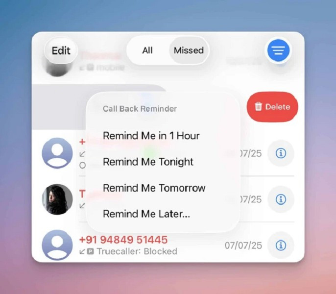 Apple vừa bổ sung tính năng nhắc gọi lại vào ứng dụng Điện thoại trên iOS 26.