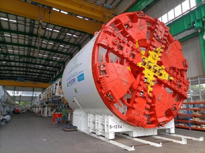 Robot TBM số 1 có biệt danh “thần tốc” vừa hoàn thành đoạn khoan gần 2.100m từ ga S9 Kim Mã đến ga S11 Văn Miếu. (Ảnh: Doanh nghiệp và Tiếp thị)