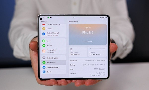 OPPO Find N5 cho thấy điện thoại Trung Quốc đã sẵn sàng vượt mặt các ông lớn như Samsung.(Ảnh: viettelstore)