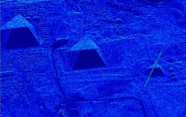Radar xuyên đất tiết lộ trục đá và cột ngầm tương tự cấu trúc dưới Khafre.(Ảnh: Giáo dục & thời đại)