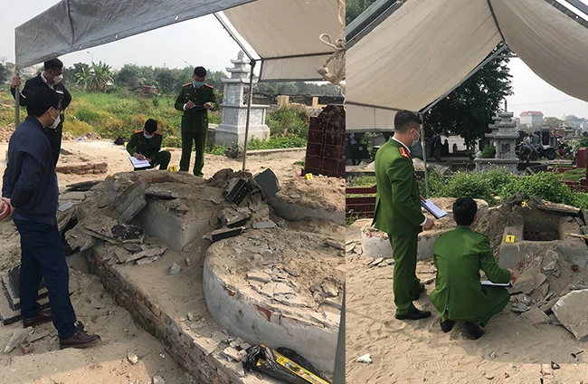 Mộ cụ ông mới an táng bị đập phá, đào bới ở Mê Linh