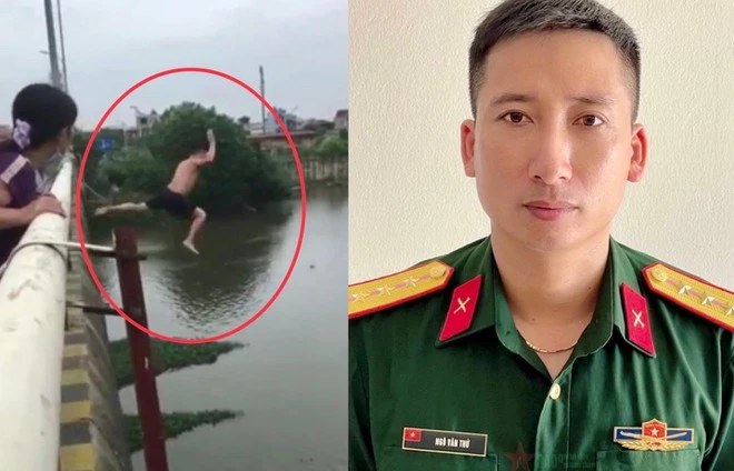 Bộ trưởng gửi thư khen thượng úy nhảy sông cứu người