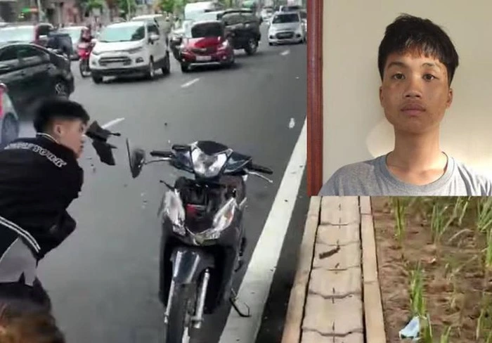 Bắt tạm giam thanh niên đập phá xe người đi đường ở Hà Nội