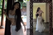 'Đệ nhất hot girl Sài thành' diện mốt lộ chân ngực, khoe vóc dáng siêu thực