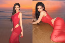 Hot girl Sài thành hớp hồn fan với vẻ đẹp ma mị bên bờ biển