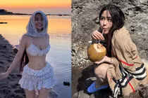 "Hot girl số 1 Sài thành" đi biển khoe thắt eo siêu thực