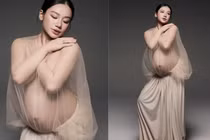 Tranh cãi bộ ảnh bầu bán nude của cô dâu từng viral mạng xã hội