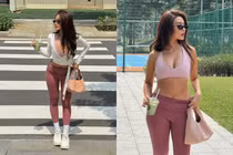 Vợ hot girl của Rhymastic khoe body 'cực nét' với đồ tập ôm sát