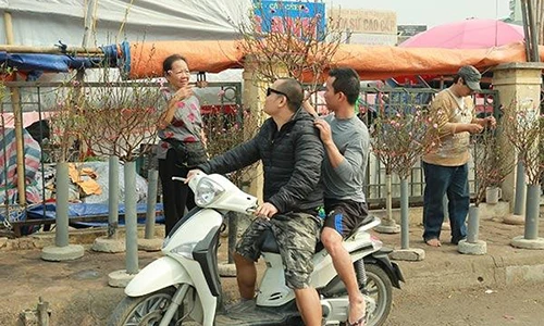 Đào nở sớm 50.000 đồng/cành rộn ràng xuống phố