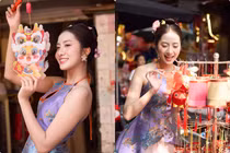 Hoa hậu Hà Trúc Linh khoe sắc trong bộ ảnh Trung thu trên phố Hàng Mã