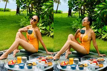Đoan Trang thả dáng ở Cam Ranh, diện bikini tôn da nâu "cực cháy"