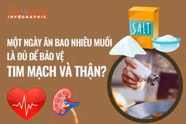 [INFOGRAPHIC] Một ngày ăn bao nhiêu muối là đủ để bảo vệ tim mạch, thận?