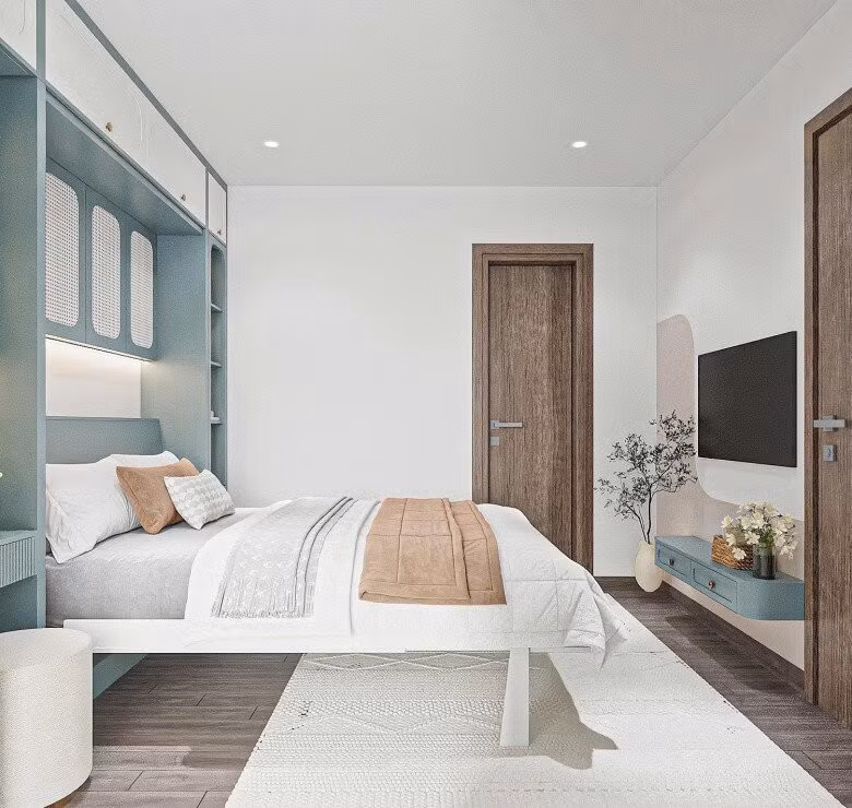 Nội thất phòng ngủ tối giản nhưng sang trọng. Ảnh chụp màn hình