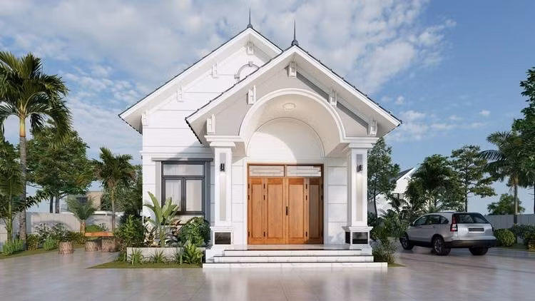 Mang phong cách đơn giản, mẫu nhà mái Thái này là lựa chọn tối ưu cho gia đình muốn sở hữu một ngôi nhà đẹp, không gian sống tiện nghi mà vẫn tiết kiệm chi phí. Ảnh: Internet