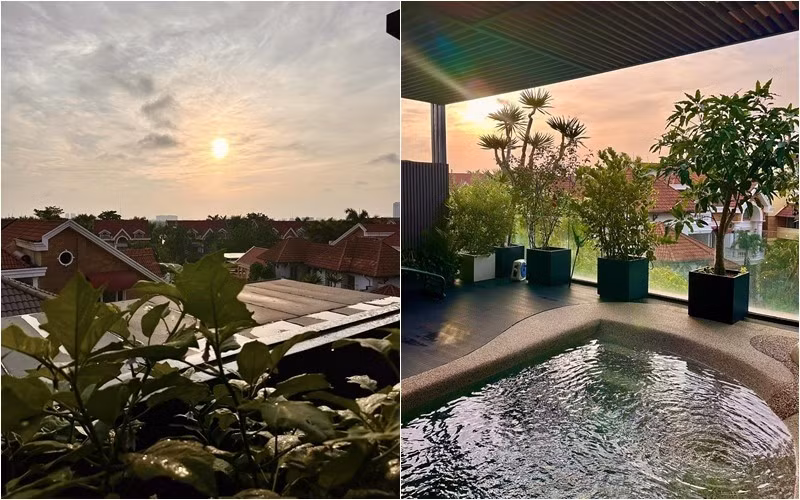 Nữ diễn viên cùng con trai và người thân sống trong ngôi nhà phố 100m2, có view thoáng đãng tại TP HCM. Ảnh: FBNV