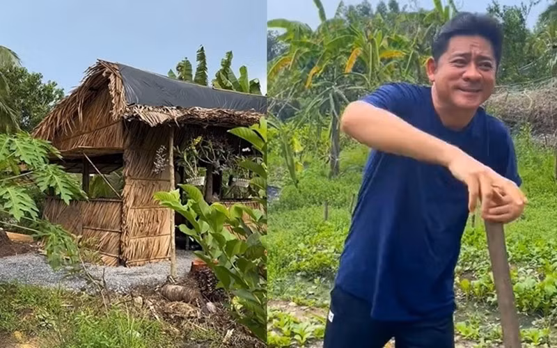 Trước đó, Huỳnh Anh Tuấn có căn nhà chòi dựng cách đây hai năm để quay video nấu ăn đã xuống cấp. Ảnh: FB Huỳnh Anh Tuấn