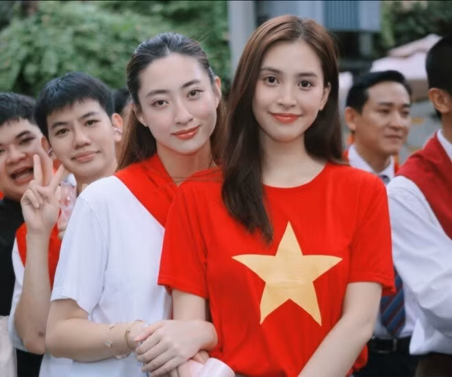 Mới đây, Hoa hậu Lương Thùy Linh gây chú ý khi góp mặt trong đội hình nghệ sĩ tham gia A80 mừng Quốc khánh. Ảnh: Vietnamplus