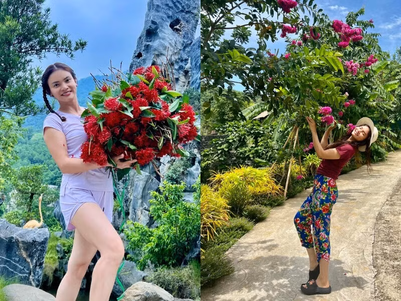 Phạm Phương Thảo cho biết, ban đầu cô xây ngôi nhà để làm chốn nghỉ ngơi cuối tuần. Nhưng sau khi sống một thời gian, cô cảm thấy đây chính là nơi mình thuộc và những xô bồ nơi phố thị không còn phù hợp. Ảnh: FBNV