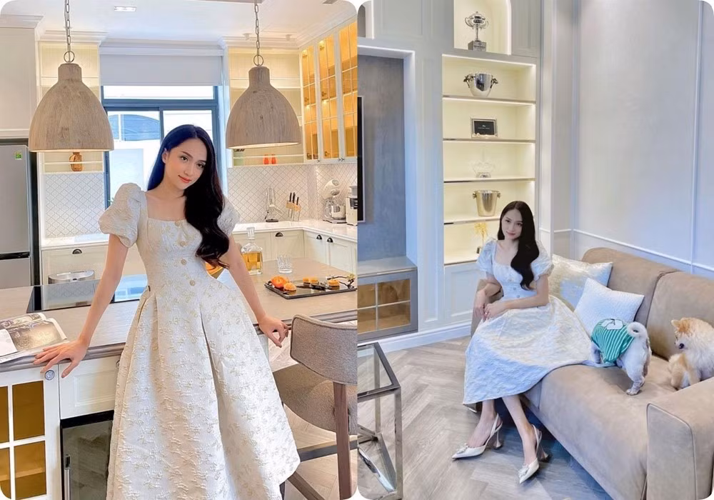 Tại TP HCM, Hoa hậu Hương Giang sống trong căn nhà sang trọng có giá hàng chục tỷ đồng. Ảnh: FB Nguyễn Hương Giang