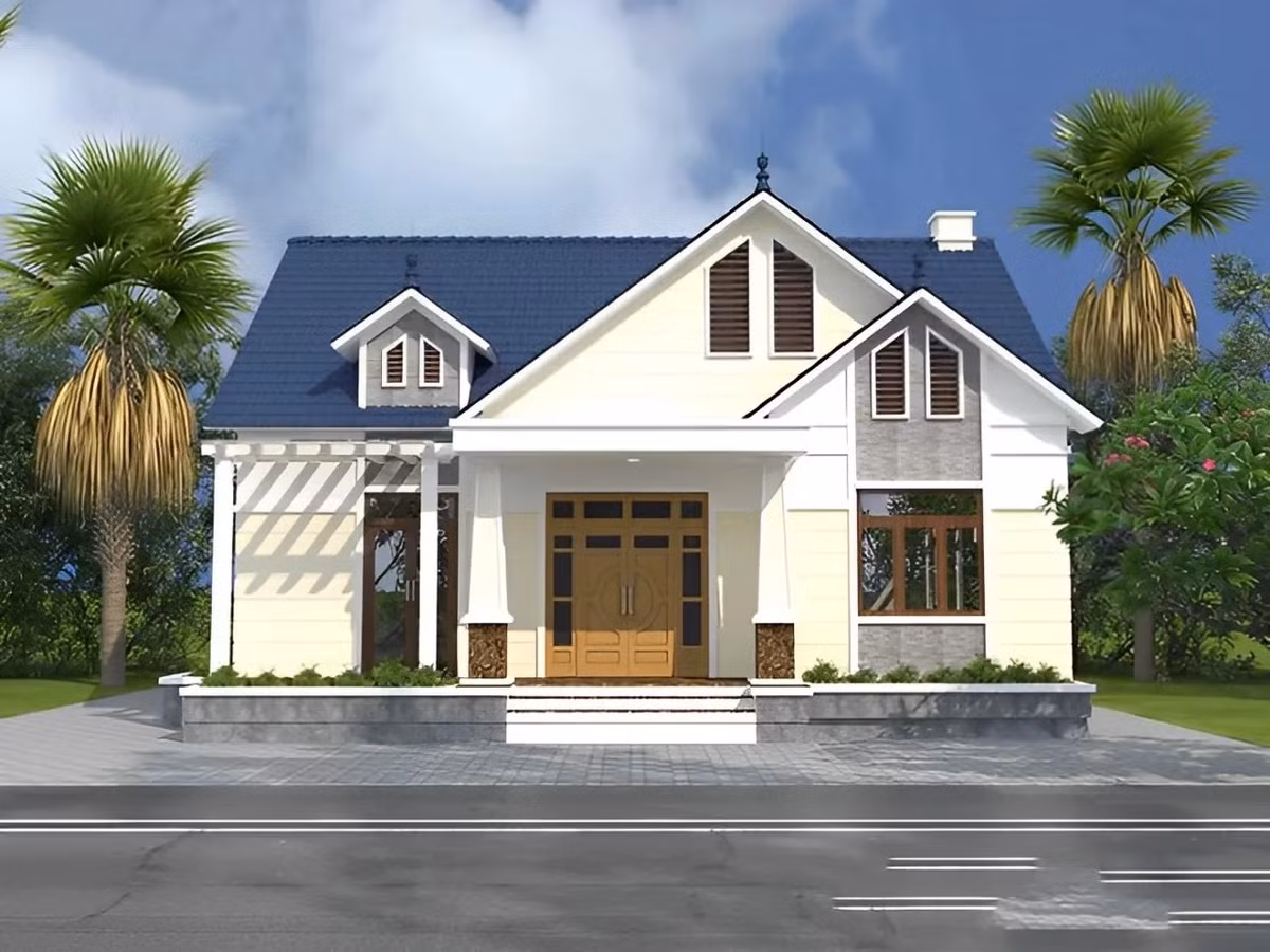 Mẫu nhà cấp 4 gồm 2 - 3 phòng ngủ, đảm bảo tính tiện nghi và thẩm mỹ với ngân sách hợp lý. Ảnh: Tipuvietnam
