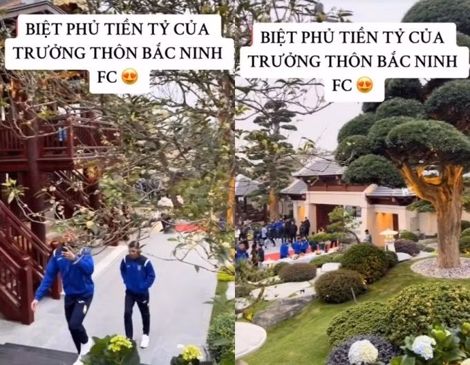 Sân vườn rộng rãi, thiết kế theo lối kiến trúc Nhật Bản với nhà gỗ, hồ cá Koi...Ảnh: Bacninhfc