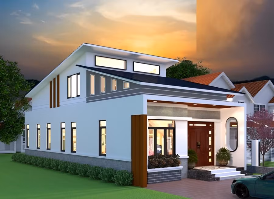 Nhà cấp 4 mái lửng là giải pháp lý tưởng cho khu đất có diện tích hạn chế, giúp tối ưu hóa không gian sử dụng mà không tốn quá nhiều diện tích mặt đất. Ảnh: Duraflex