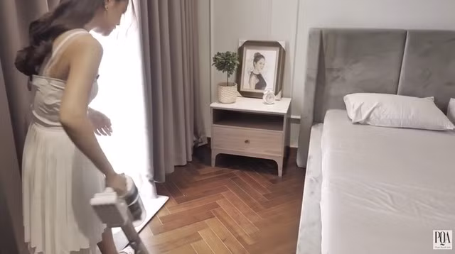 Phòng ngủ của Phạm Quỳnh Anh thiết kế đơn giản. Ảnh: chụp màn hình