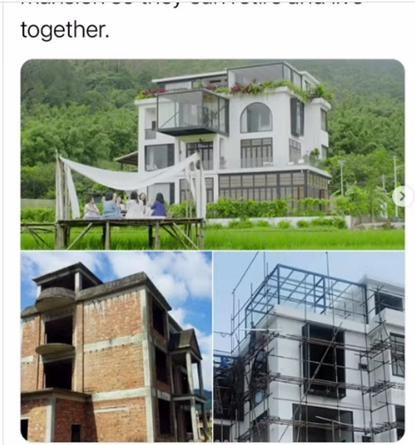 Nhà cũ tường bong tróc, mái dột, nền gạch cũ kỹ nhưng Vị trí nằm giữa cánh đồng lúa, không khí trong lành, cách thành phố chỉ hơn 1 giờ lái xe. Ảnh: Instagram