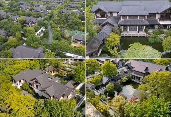 Trước đó, Đào Hỷ Nhi sống cùng gia đình nhà chồng tại dinh thự 1.200m2 ở khu Lục Thành - Đào Hoa Nguyên tại Hàng Châu. Ảnh chụp màn hình