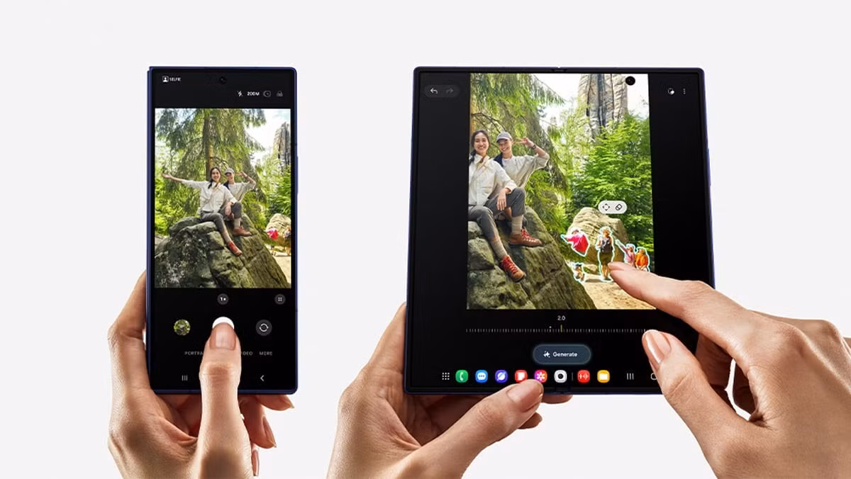 Màn hình phụ 6,5 inch và màn hình chính 8 inch AMOLED 2X tạo không gian hiển thị rộng hơn 11%, lý tưởng cho đa nhiệm và giải trí.