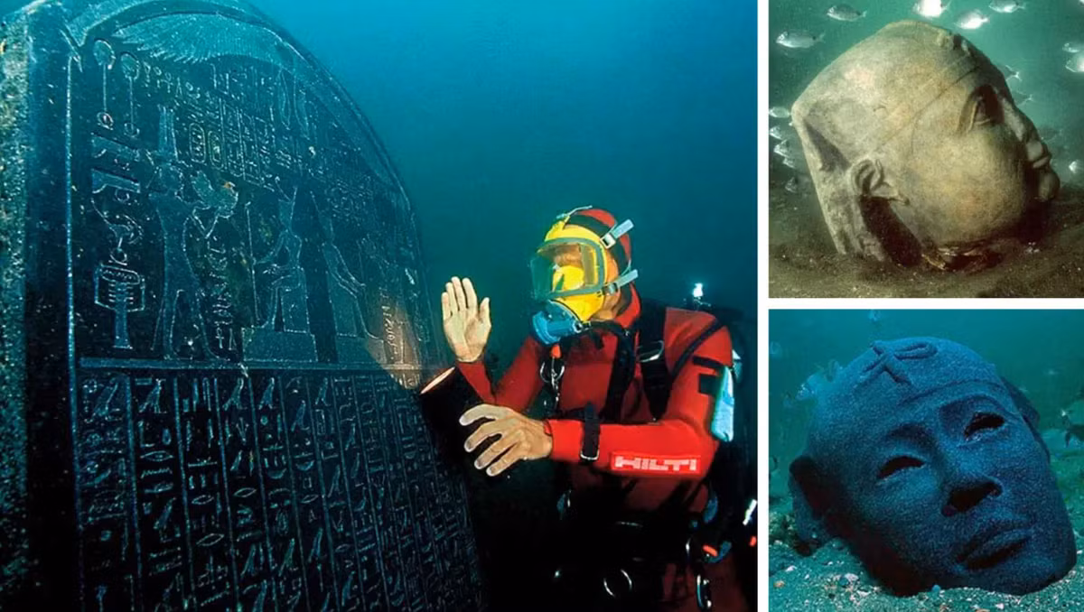 Khi tiến hành khai quật tại thành phố chìm Thonis-Heracleion ở Vịnh Aboukir, cách Alexandria hơn 48 km về phía đông bắc, các chuyên gia đến từ Bộ Du lịch và Cổ vật Ai Cập bất ngờ tìm thấy một hiện vật cổ xưa kỳ dị dưới nước. Ảnh: @Bộ Du lịch và Cổ vật Ai Cập.