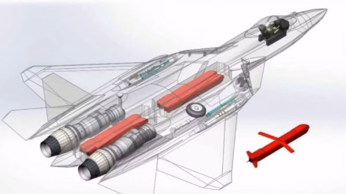 Bên cạnh tên lửa Kh-69, quân đội Nga đang thử nghiệm một loại vũ khí dẫn đường mới - có khả năng là sự kết hợp giữa máy bay không người lái và tên lửa. Được một số nguồn tin công khai gọi là Su-71K, hệ thống này được cho là khó bị radar phát hiện hơn, và có khả năng thực hiện các động tác né tránh sắc bén hơn. Ảnh: @ National Security Journal.