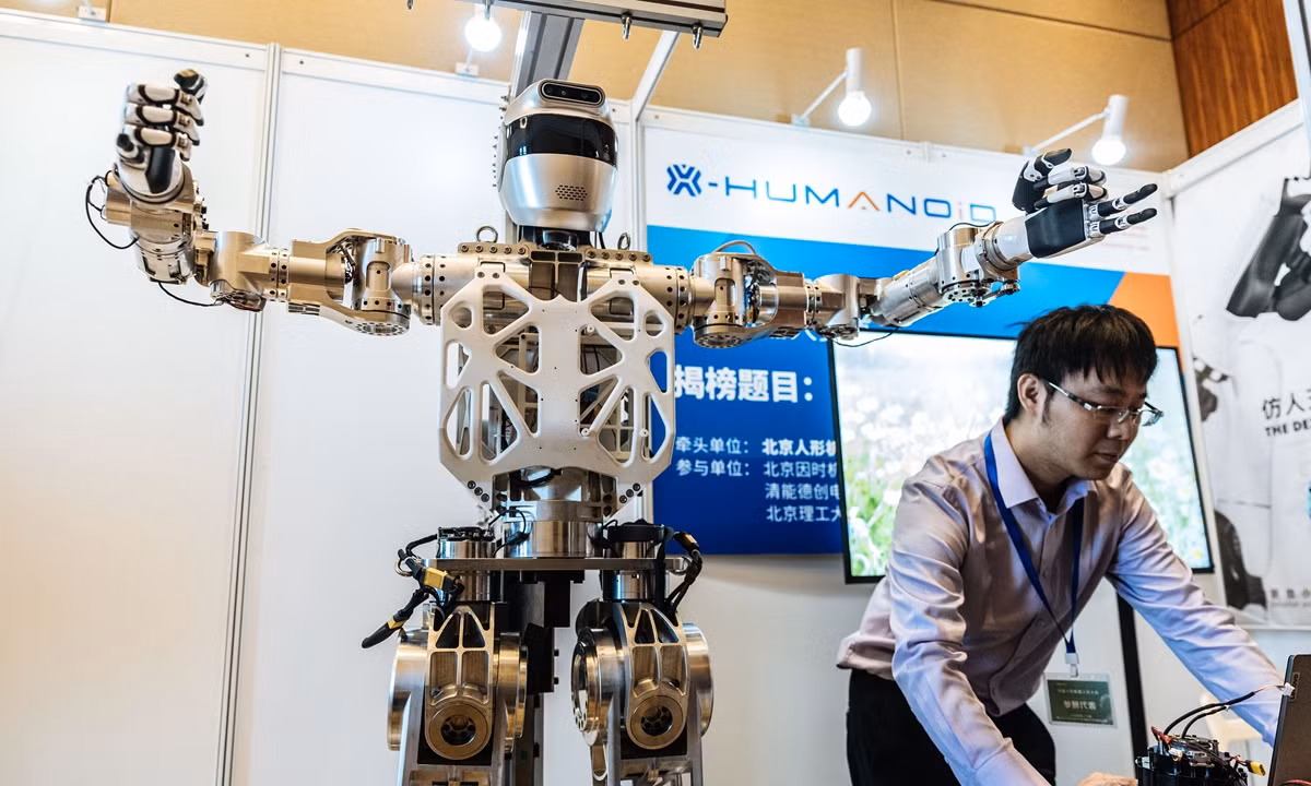 Có lẽ chỉ là vấn đề thời gian trước khi các công ty robot Trung Quốc bắt kịp vị trí dẫn đầu trên toàn cầu. Ảnh: @ Global Times.