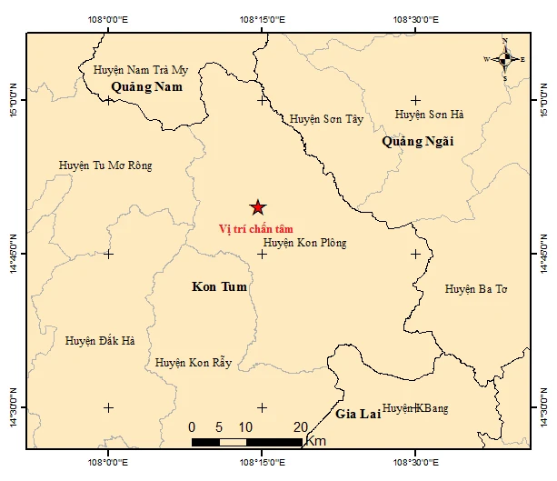 35 trận động đất liên tiếp ở huyện Kon Plông, tỉnh Kon Tum