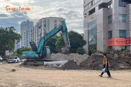 Công trường mở đường nối phố Thành Thái với Nguyễn Khang tăng tốc thi công