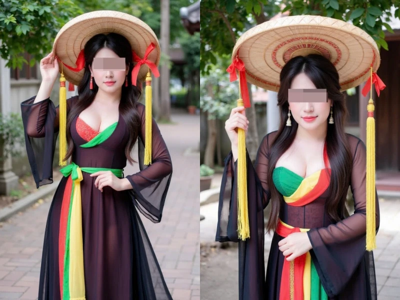 Diện trang phục quan họ Bắc Ninh, hot girl gây tranh cãi