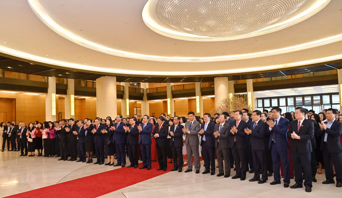 Chủ tịch Quốc hội Trần Thanh Mẫn dự gặp mặt các đại biểu Quốc hội hoạt động chuyên trách ở Trung ương, cán bộ, công chức, viên chức, người lao động các cơ quan của Quốc hội nhân dịp đầu xuân Bính Ngọ 2026. Ảnh: Quang Khánh