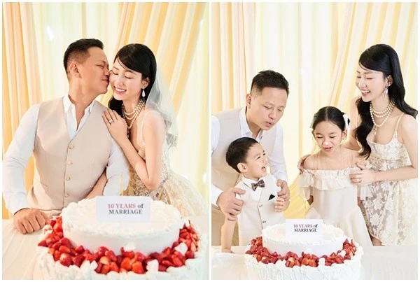 Á hậu Trà My cùng chồng doanh nhân kỷ niệm 10 năm ngày cưới