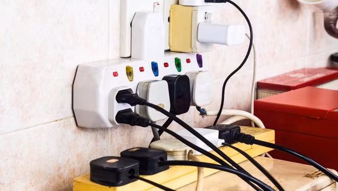 Cắm nhiều thiết bị chung ổ điện, coi chừng cháy nhà