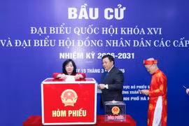 Lãnh đạo MTTQ Việt Nam bỏ phiếu bầu cử tại cơ sở địa phương