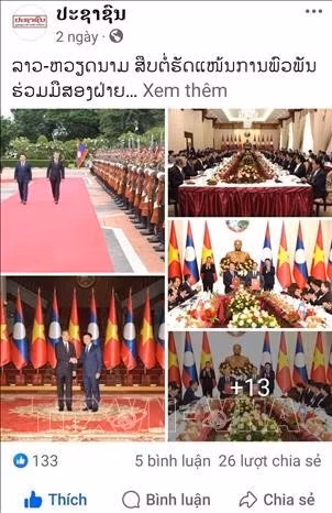 Bài đăng trên trang Facebook chính thức của báo Pasaxon. Ảnh chụp màn hình: TTXVN phát.