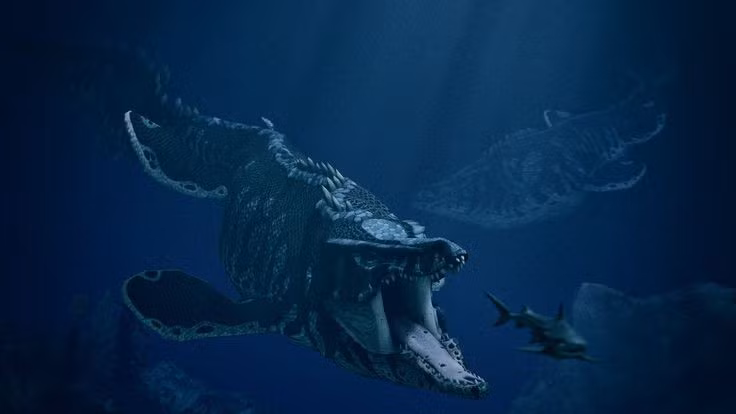  4. Thực đơn phong phú. Tylosaurus săn cá, rùa, thậm chí cả những loài mosasaur nhỏ hơn, thể hiện bản năng săn mồi đa dạng. Ảnh: Pinterest.