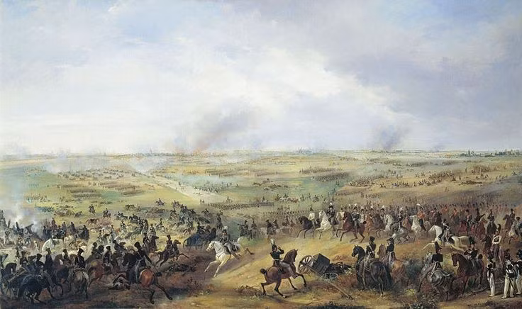  2. Nhiều quốc gia cùng tham chiến. Quân đồng minh gồm Nga, Áo, Phổ và Thụy Điển đã liên minh chống lại quân đội Pháp của Napoleon. Ảnh: Pinterest.