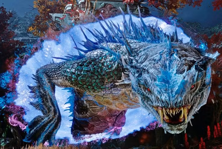  Thù địch với đại bàng của Yggdrasil. Thông qua một con sóc đưa tin, Nidhogg thường tranh cãi với con đại bàng trên ngọn cây thế giới. Ảnh: Pinterest.