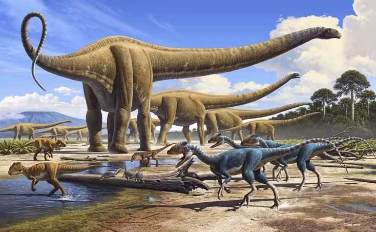  Biểu tượng nghiên cứu tiến hóa cổ dài. Mamenchisaurus thường được nhắc đến trong các nghiên cứu về giới hạn sinh học của động vật trên cạn, giúp giới khoa học hiểu rõ hơn về sự thích nghi và tiến hóa hình thái của khủng long sauropod. Ảnh: Pinterest.