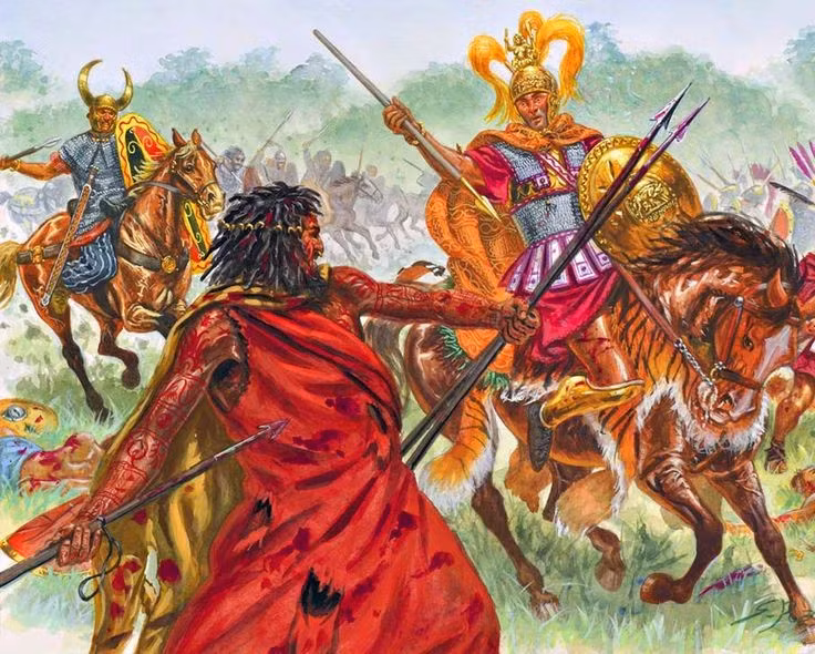  4. Quân La Mã do Flaminius chỉ huy. Consul Gaius Flaminius dẫn khoảng 25.000 binh sĩ tiến vào trận địa mà không nghi ngờ. Ảnh: Pinterest.